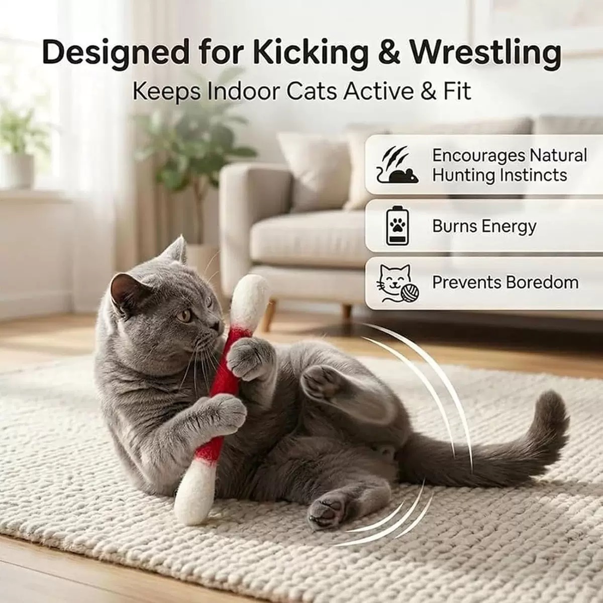 Mainan Kucing Bentuk Kapas Bes - Wood Filler Stick ulasan dan harga