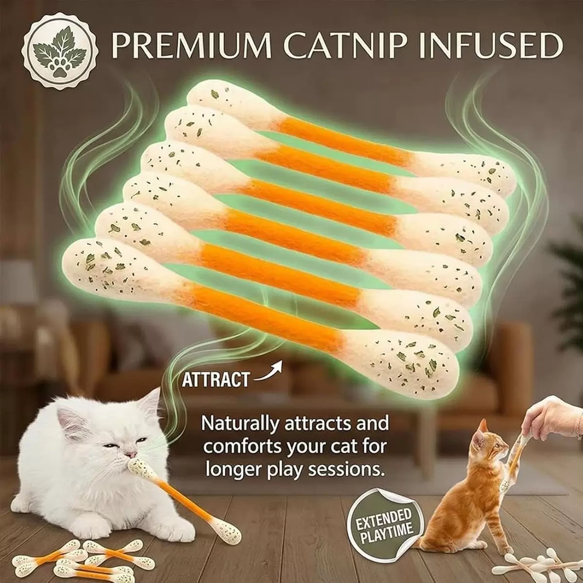 Mainan Kucing Bentuk Kapas Bes - Wood Filler Stick ulasan dan harga